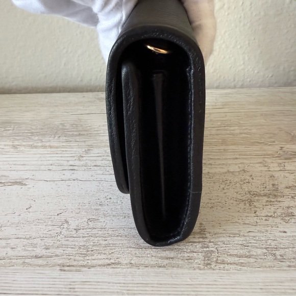 New Gucci G Blondie leather crossbody shoulder bag wallet with gold Chain, black - Picture 9 of 10